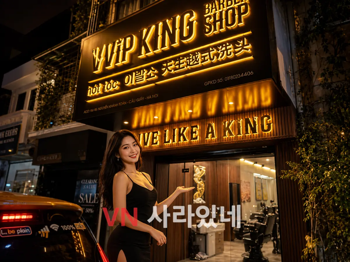 호치민 VVIP 킹 이발소 — 1군 벤탄 대형 프리미엄 이발소 VVIP KING BARBERSHOP 전경